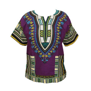 100% Cotton African Print Dashiki Multi Colors
