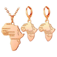 Hot Africa Map Necklace Set  Women Trendy Gold/Silver Color Pendan