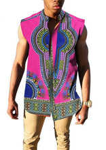 Custom African Print Shirt Brand Clothing Slim Fit Sleeveless Dashiki