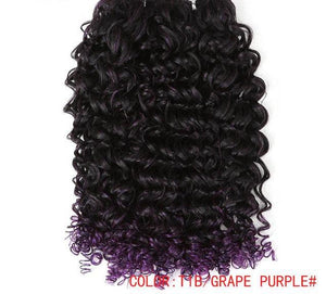 24 Inch Synthetic Kinky Curly Hair Weave Purple Color Hair Extensions