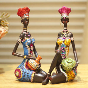 Exotic Style Ornaments Arts Craft Suit Resin Fairy African Figure