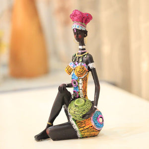 Exotic Style Ornaments Arts Craft Suit Resin Fairy African Figure